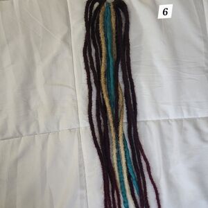 Multicolor Wool Dreadlock Extensions